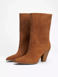 Botki|Botki Do Kostki*Tommy Hilfiger Zamszowe Kowbojki Na Obcasie Kubańskim DRIFTWOOD BROWN