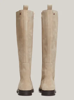 Kozaki|Botki*Tommy Hilfiger Zamszowe Kozaki Z Flagą BEIGE