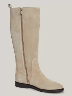 Kozaki|Botki*Tommy Hilfiger Zamszowe Kozaki Z Flagą BEIGE