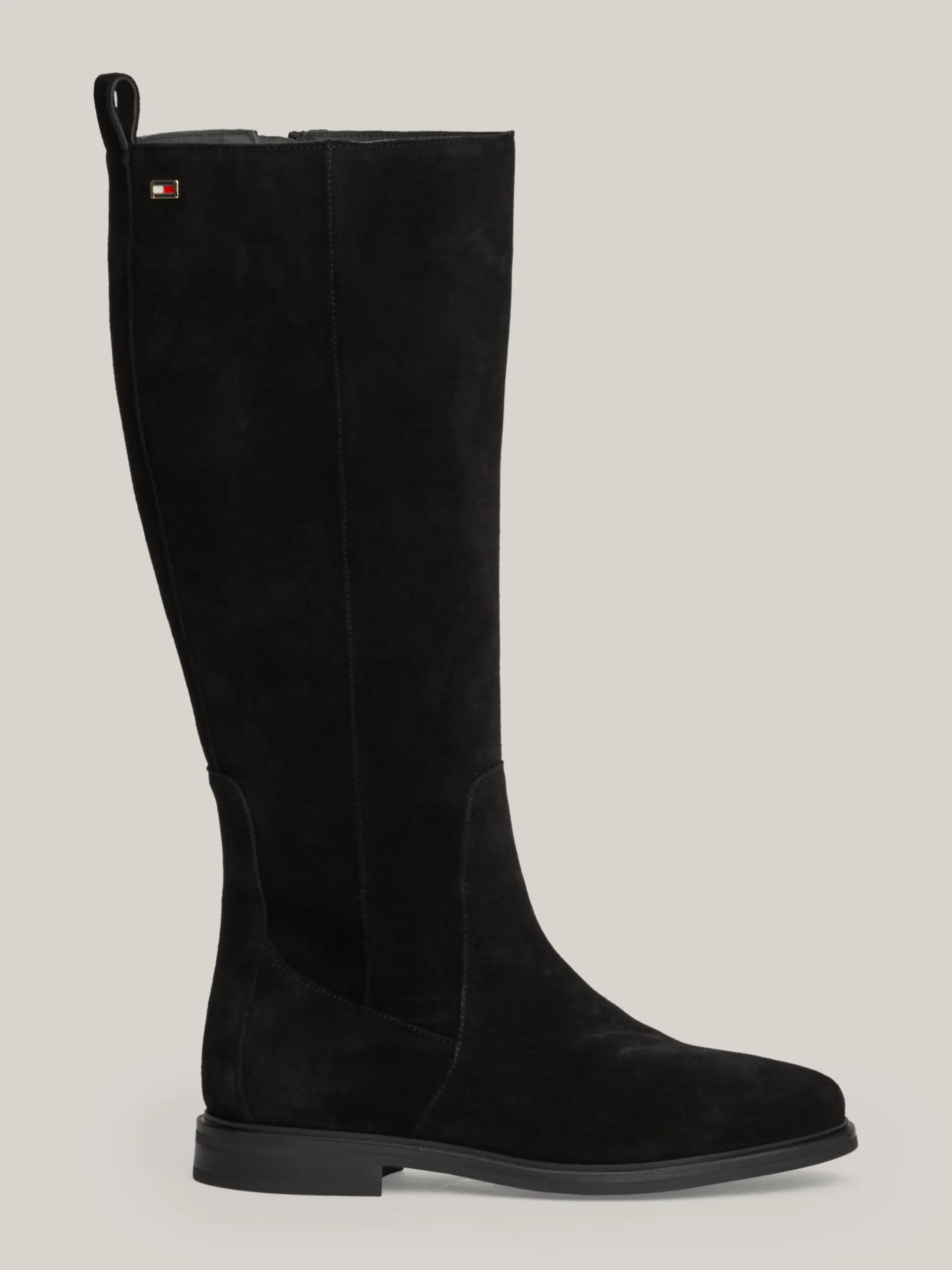 Kozaki|Botki*Tommy Hilfiger Zamszowe Kozaki Z Flagą BLACK
