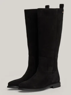 Kozaki|Botki*Tommy Hilfiger Zamszowe Kozaki Z Flagą BLACK