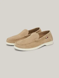 Mokasyny & Buty Żeglarskie|Buty Casual*Tommy Hilfiger Zamszowe Mokasyny Na Kontrastowej Podeszwie BEIGE