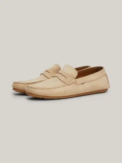 Mokasyny & Buty Żeglarskie|Buty Casual*Tommy Hilfiger Zamszowe Mokasyny Typu Driver Z Flagą BEIGE