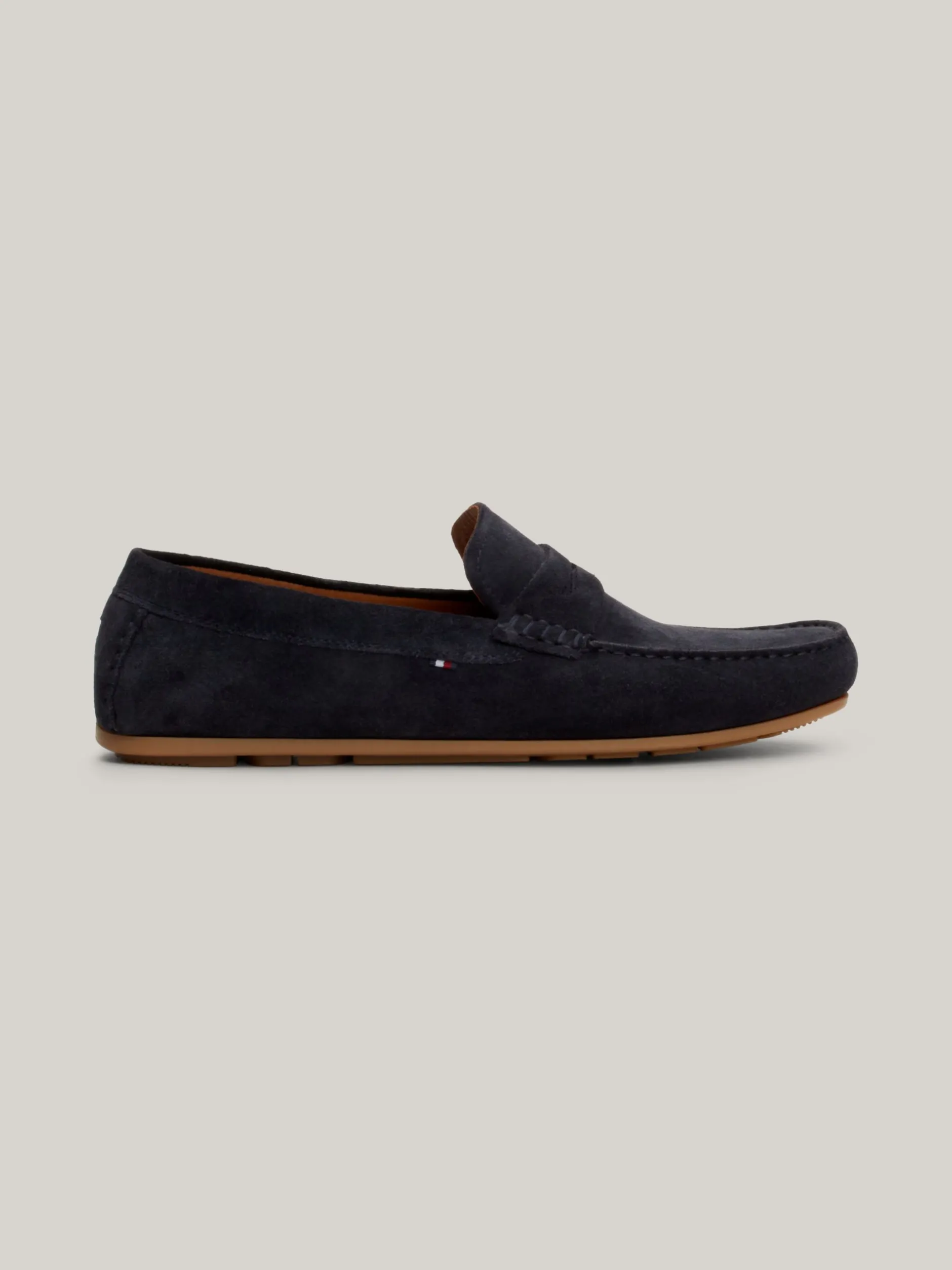 Mokasyny & Buty Żeglarskie|Buty Casual*Tommy Hilfiger Zamszowe Mokasyny Typu Driver Z Flagą DESERT SKY