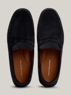Mokasyny & Buty Żeglarskie|Buty Casual*Tommy Hilfiger Zamszowe Mokasyny Typu Driver Z Flagą DESERT SKY