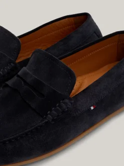 Mokasyny & Buty Żeglarskie|Buty Casual*Tommy Hilfiger Zamszowe Mokasyny Typu Driver Z Flagą DESERT SKY
