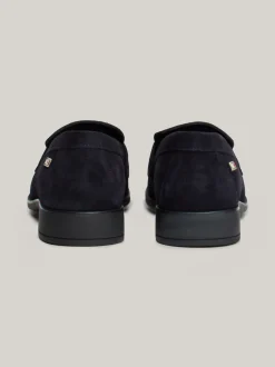 Mokasyny & Loafers|Płaskie Buty*Tommy Hilfiger Zamszowe Mokasyny Z Emaliowaną Flagą SPACE BLUE