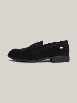 Mokasyny & Loafers|Płaskie Buty*Tommy Hilfiger Zamszowe Mokasyny Z Emaliowaną Flagą SPACE BLUE