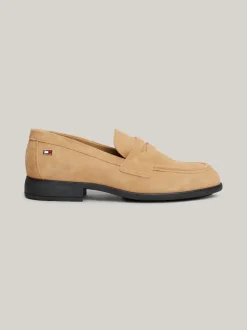 Mokasyny & Loafers|Płaskie Buty*Tommy Hilfiger Zamszowe Mokasyny Z Emaliowaną Flagą CLASSIC KHAKI