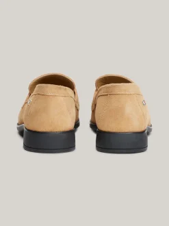Mokasyny & Loafers|Płaskie Buty*Tommy Hilfiger Zamszowe Mokasyny Z Emaliowaną Flagą CLASSIC KHAKI
