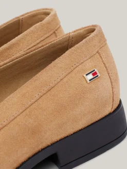 Mokasyny & Loafers|Płaskie Buty*Tommy Hilfiger Zamszowe Mokasyny Z Emaliowaną Flagą CLASSIC KHAKI