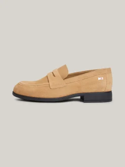 Mokasyny & Loafers|Płaskie Buty*Tommy Hilfiger Zamszowe Mokasyny Z Emaliowaną Flagą CLASSIC KHAKI