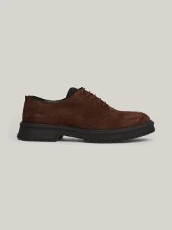 Buty Wizytowe*Tommy Hilfiger Zamszowe Sznurowane Buty Typu Derby COCOA