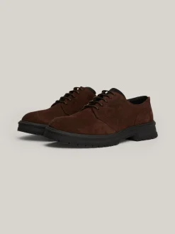 Buty Wizytowe*Tommy Hilfiger Zamszowe Sznurowane Buty Typu Derby COCOA