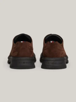 Buty Wizytowe*Tommy Hilfiger Zamszowe Sznurowane Buty Typu Derby COCOA