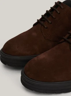 Buty Wizytowe*Tommy Hilfiger Zamszowe Sznurowane Buty Typu Derby COCOA