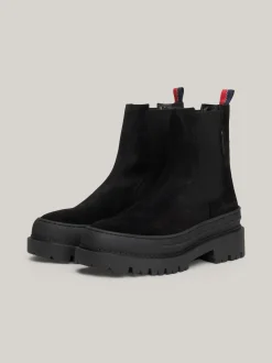 Chelsea Boots|Botki*Tommy Hilfiger Zamszowe Sztyblety Na Podeszwie Z Protektorem BLACK