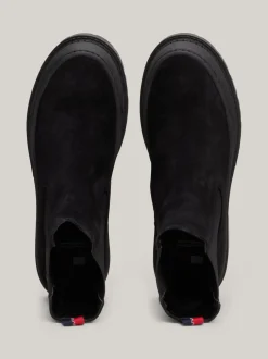 Chelsea Boots|Botki*Tommy Hilfiger Zamszowe Sztyblety Na Podeszwie Z Protektorem BLACK