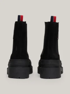 Chelsea Boots|Botki*Tommy Hilfiger Zamszowe Sztyblety Na Podeszwie Z Protektorem BLACK
