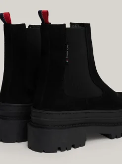 Chelsea Boots|Botki*Tommy Hilfiger Zamszowe Sztyblety Na Podeszwie Z Protektorem BLACK
