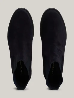 Chelsea Boots|Botki*Tommy Hilfiger Zamszowe Sztyblety Z Emaliowaną Flagą SPACE BLUE