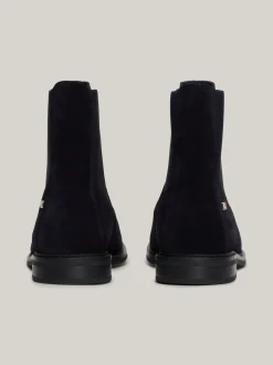 Chelsea Boots|Botki*Tommy Hilfiger Zamszowe Sztyblety Z Emaliowaną Flagą SPACE BLUE