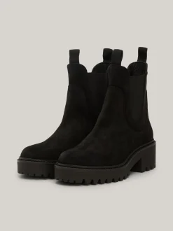 Chelsea Boots|Botki*Tommy Hilfiger Zamszowe Sztyblety Z Grubą Podeszwą BLACK