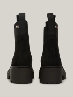 Chelsea Boots|Botki*Tommy Hilfiger Zamszowe Sztyblety Z Grubą Podeszwą BLACK