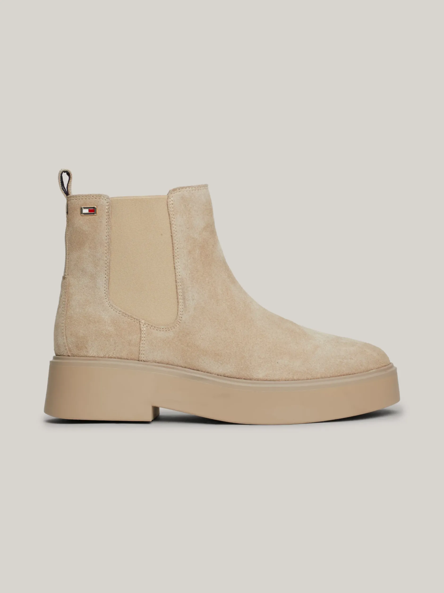 Chelsea Boots|Botki*Tommy Hilfiger Zamszowe Sztyblety Z Grubą Podeszwą BEIGE