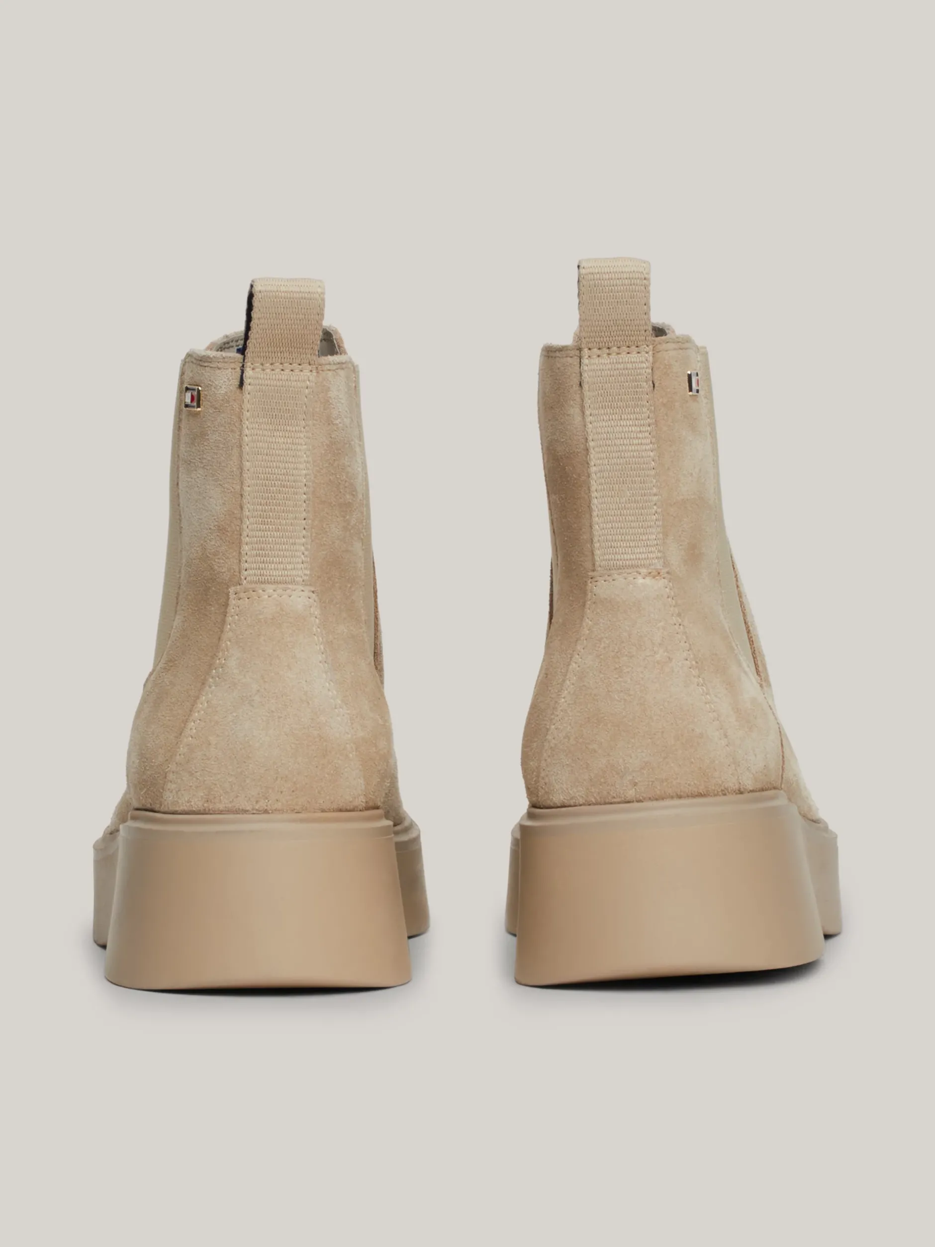Chelsea Boots|Botki*Tommy Hilfiger Zamszowe Sztyblety Z Grubą Podeszwą BEIGE
