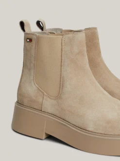 Chelsea Boots|Botki*Tommy Hilfiger Zamszowe Sztyblety Z Grubą Podeszwą BEIGE
