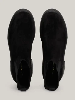 Chelsea Boots|Botki*Tommy Hilfiger Zamszowe Sztyblety Z Grubą Podeszwą BLACK