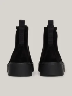 Chelsea Boots|Botki*Tommy Hilfiger Zamszowe Sztyblety Z Grubą Podeszwą BLACK