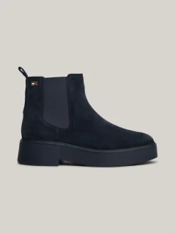 Chelsea Boots|Botki*Tommy Hilfiger Zamszowe Sztyblety Z Grubą Podeszwą MILITARY DENIM
