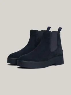 Chelsea Boots|Botki*Tommy Hilfiger Zamszowe Sztyblety Z Grubą Podeszwą MILITARY DENIM