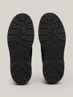 Sztyblety|Buty*Tommy Hilfiger Zamszowe Sztyblety Z Logo Powlekanym Gumą BLACK