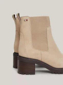 Chelsea Boots|Botki*Tommy Hilfiger Zamszowe Sztyblety Z Obcasem Klockowym BEIGE