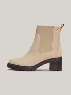 Chelsea Boots|Botki*Tommy Hilfiger Zamszowe Sztyblety Z Obcasem Klockowym BEIGE