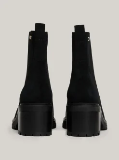 Chelsea Boots|Botki*Tommy Hilfiger Zamszowe Sztyblety Z Obcasem Klockowym BLACK