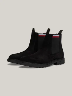 Sztyblety|Buty*Tommy Hilfiger Zamszowe Sztyblety Z Sygnowaną Tasiemką BLACK