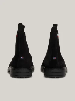 Sztyblety|Buty*Tommy Hilfiger Zamszowe Sztyblety Z Sygnowaną Tasiemką BLACK