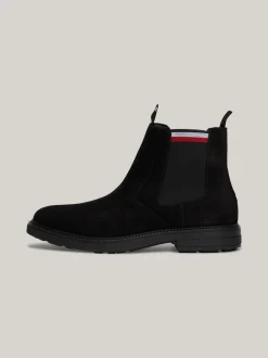 Sztyblety|Buty*Tommy Hilfiger Zamszowe Sztyblety Z Sygnowaną Tasiemką BLACK