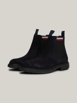 Sztyblety|Buty*Tommy Hilfiger Zamszowe Sztyblety Z Sygnowaną Tasiemką DESERT SKY