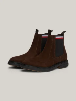 Sztyblety|Buty*Tommy Hilfiger Zamszowe Sztyblety Z Sygnowaną Tasiemką COCOA