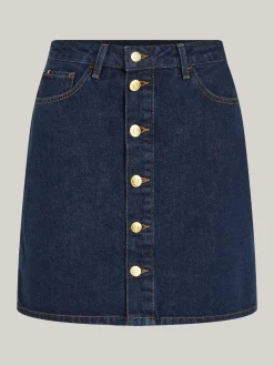 Spódnice*Tommy Hilfiger Zapinana Na Guziki Spódnica Mini Z Denimu CLER