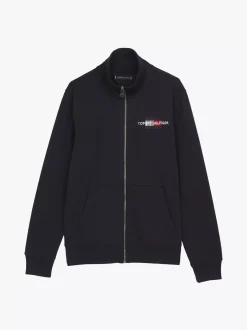 Bluzy Dresowe & Z Kapturem*Tommy Hilfiger Zapinana Na Zamek Bluza Z Wyhaftowaną Flagą DESERT SKY