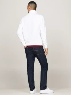 Bluzy Dresowe & Z Kapturem*Tommy Hilfiger Zapinana Na Zamek Bluza Z Wyhaftowaną Flagą WHITE