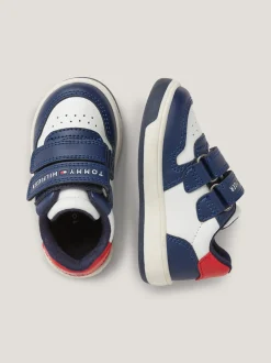 Obuwie I Akcesoria*Tommy Hilfiger Zapinane Na Rzep Buty Sportowe W Bloki Kolorów BLUE/OFF WHITE/RED