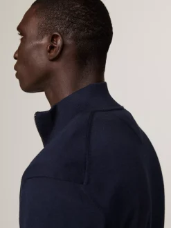 Swetry|Dzianina*Tommy Hilfiger Zapinany Na Zamek Sweter Z Jedwabiu DESERT SKY