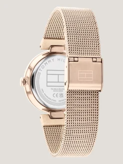 Zegarki*Tommy Hilfiger Zegarek Na Siateczkowej Bransolecie ROSE GOLD
